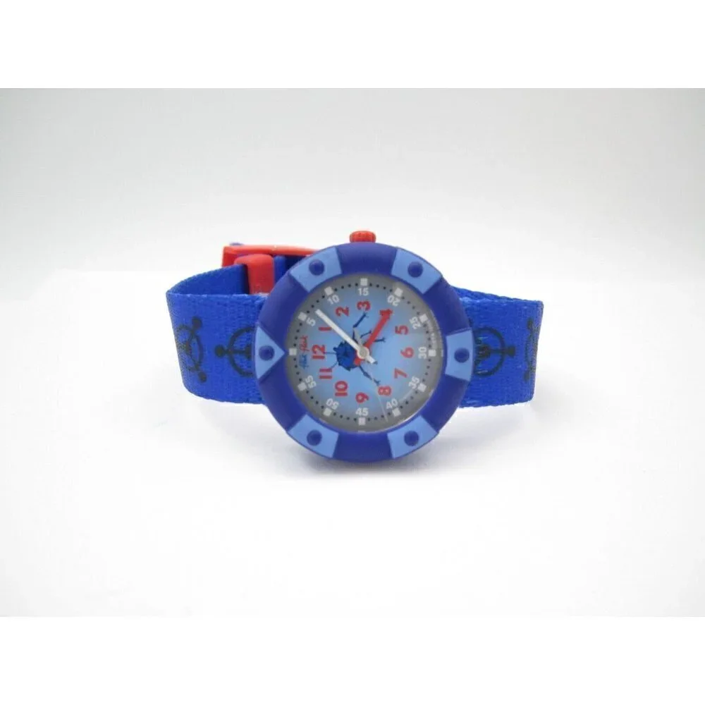 Boys Flik Flak Space Ship Quartz WR Analog 33mm Dial Causal Round Watch (G479)